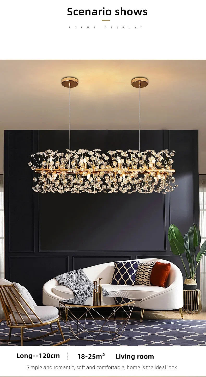 Beautiful Sunfall (LONG) Crystal Chandelier