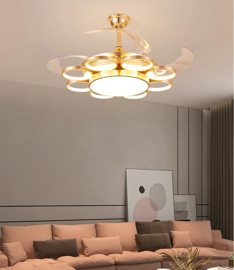 Golden Synergy (42 Inches Span, LED Ceiling Fan with Remote Control)