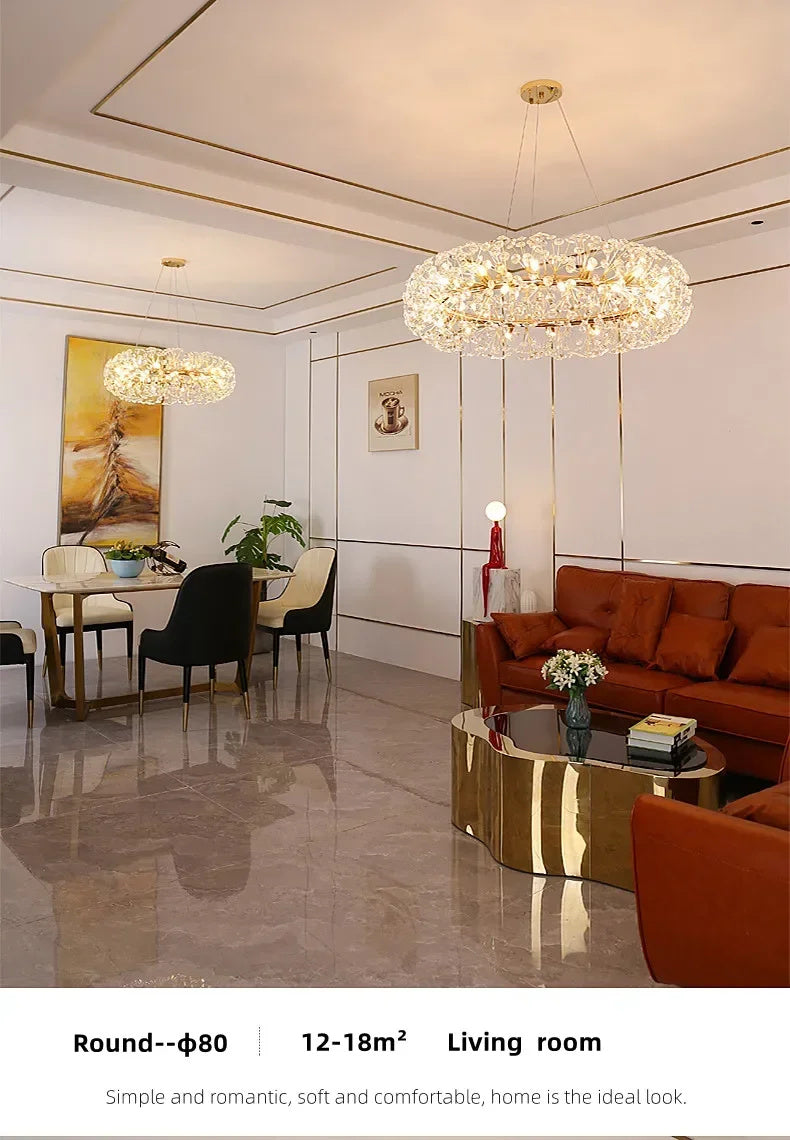 Beautiful Sunfall (Round) Crystal Chandelier