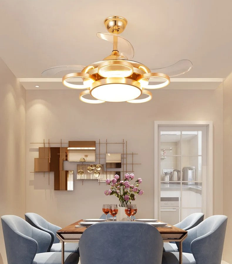 Golden Synergy (42 Inches Span, LED Ceiling Fan with Remote Control)