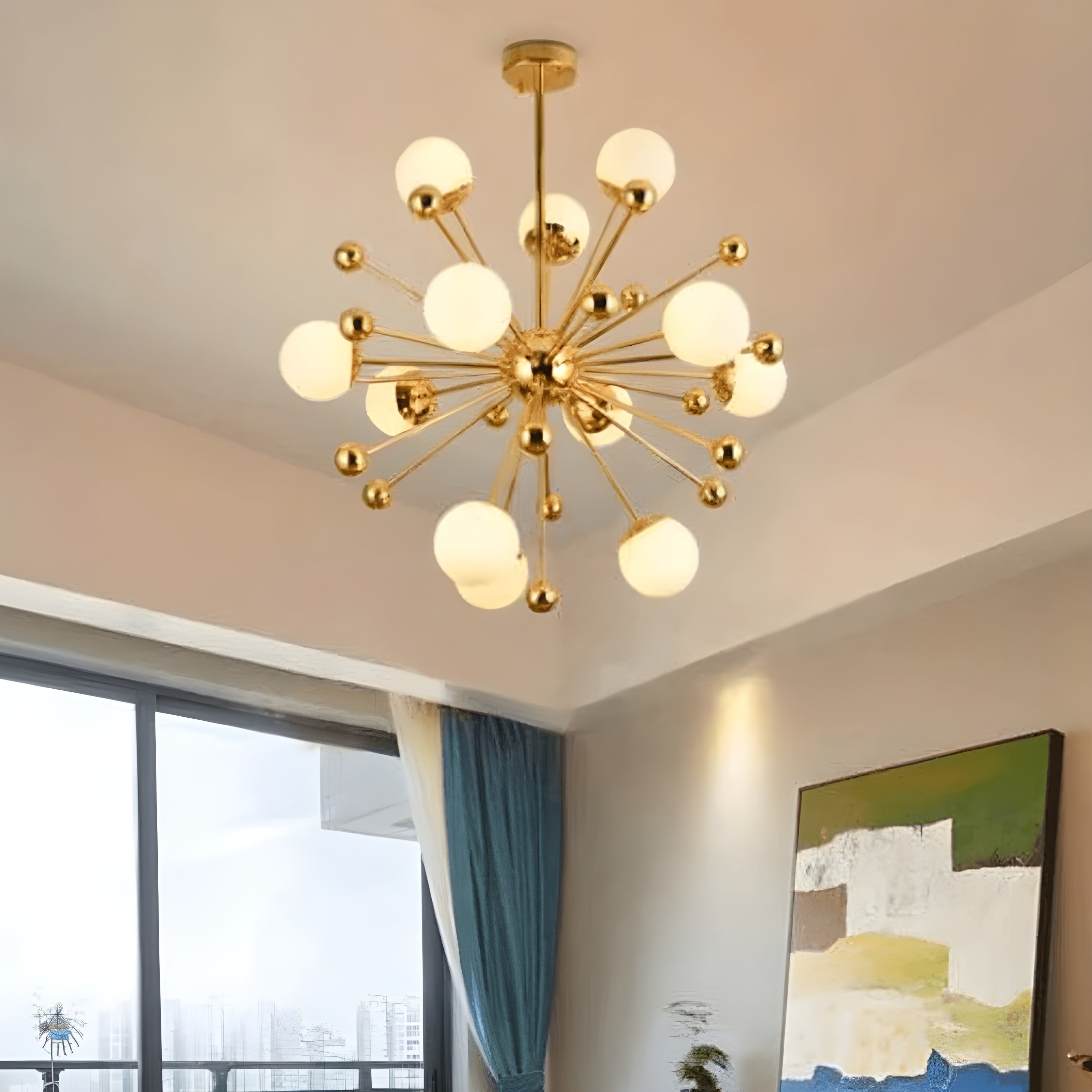 Golden Daisy Chandelier
