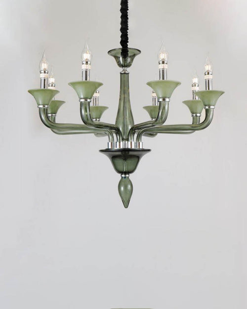 Emerald Glow Chandelier - 8 Light