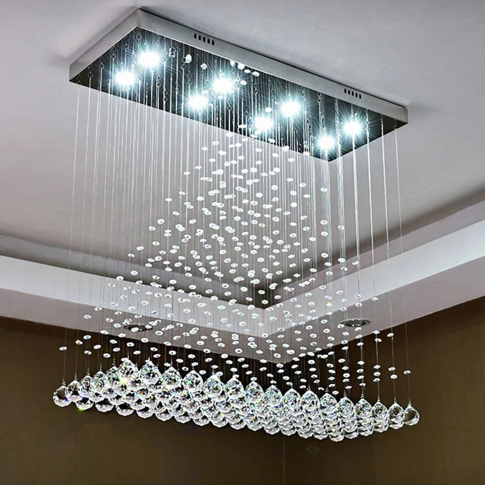 Chic Crystal Falls Dining Chandelier