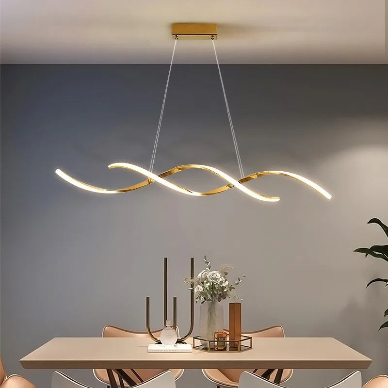 Swirling Flow (Gold) Chandelier