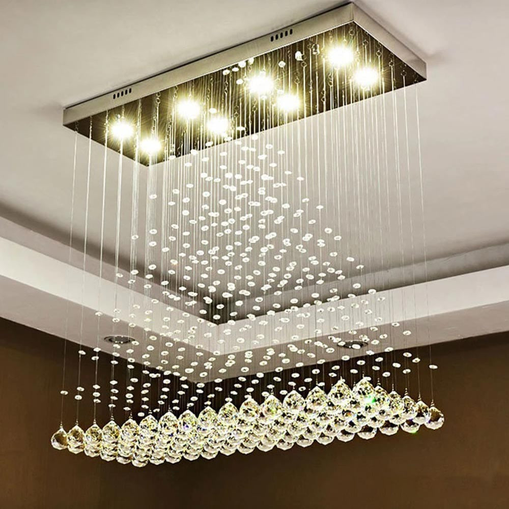 Chic Crystal Falls Dining Chandelier