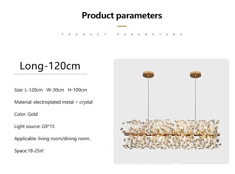 Beautiful Sunfall (LONG) Crystal Chandelier