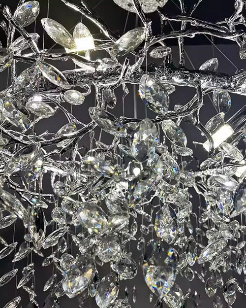 Crystal Branch Chandelier - Crome