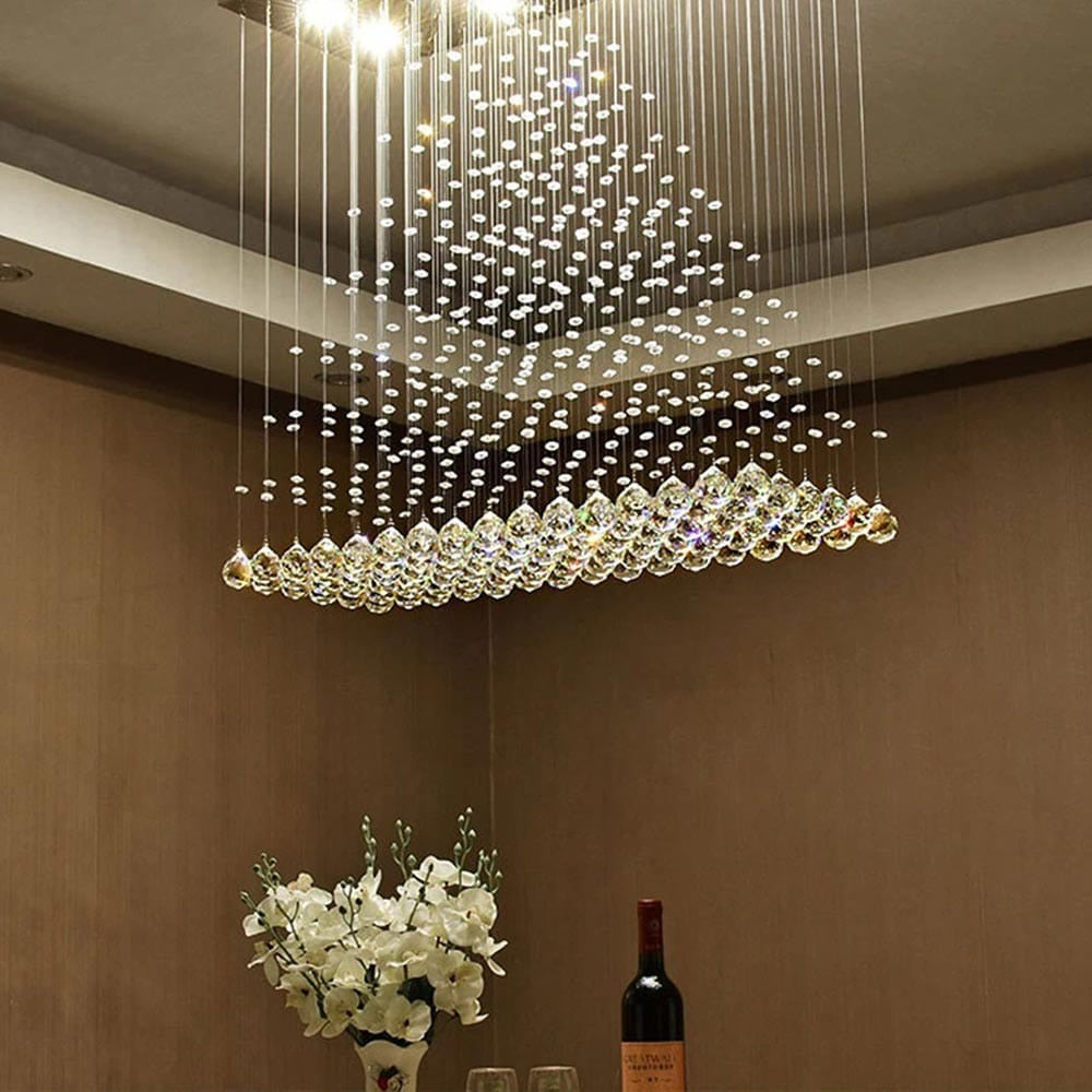 Chic Crystal Falls Dining Chandelier