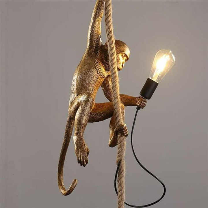 Brown Monkey Hanging Light