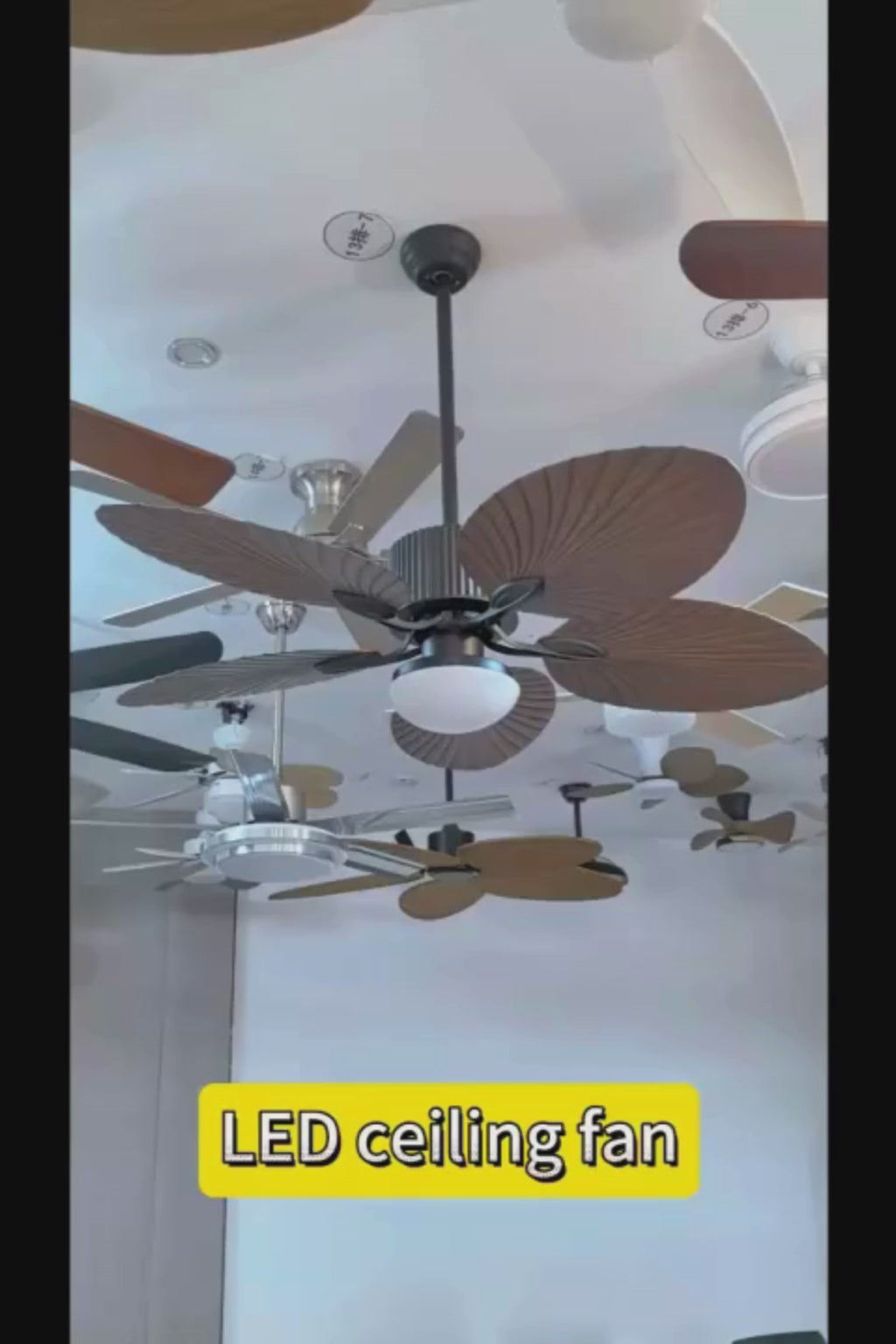 Tropical Ceiling Fan With Led Light And Remote Control