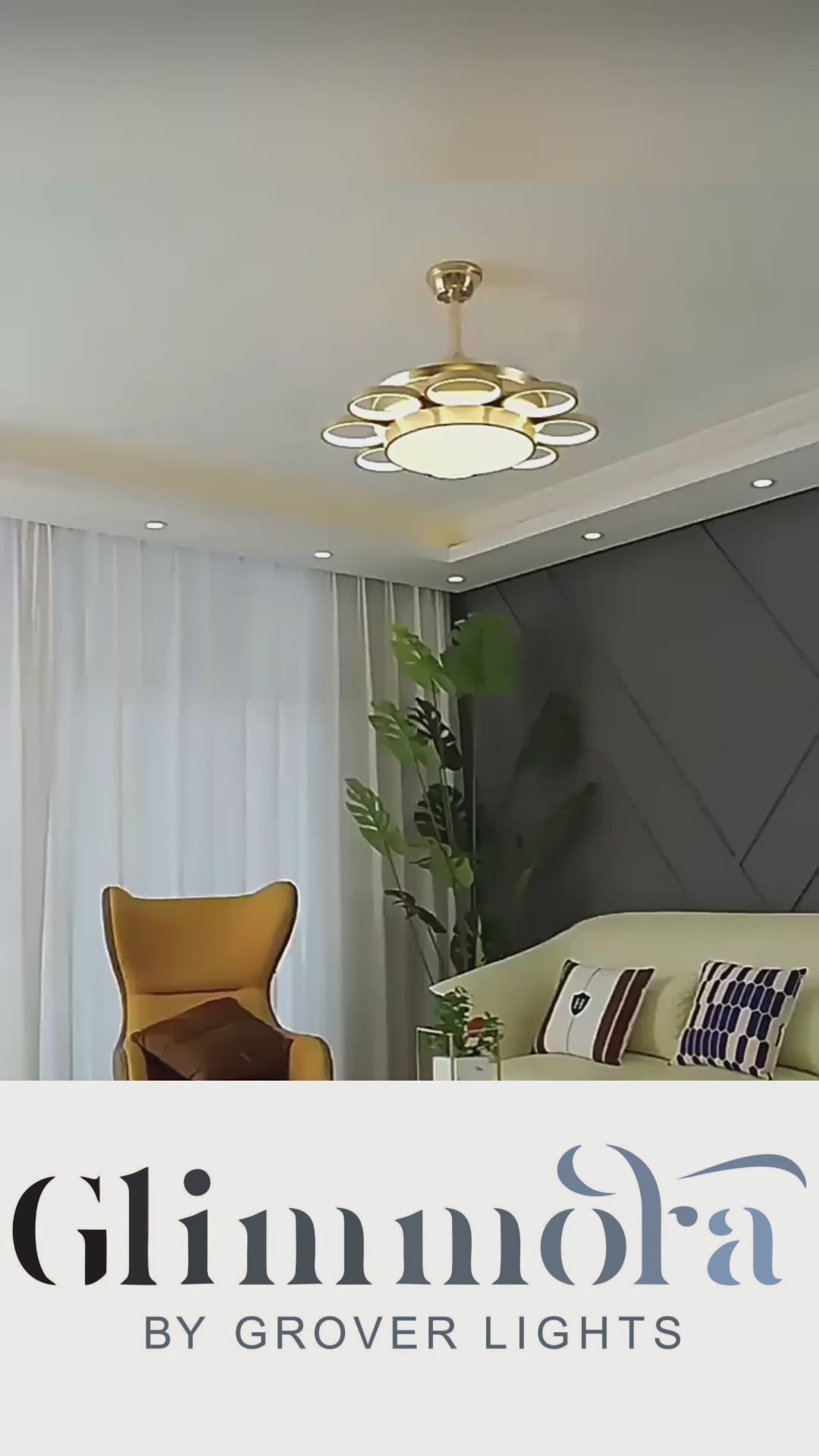 Golden Synergy (42 Inches Span, LED Ceiling Fan with Remote Control)