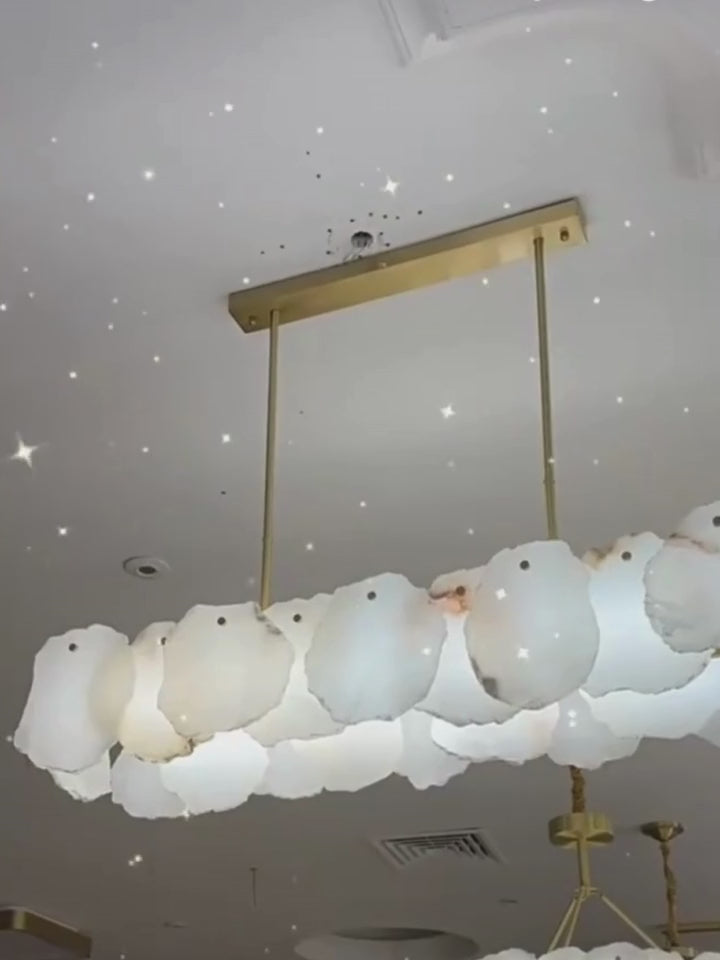 Restaurant Villa bar Alabaster Long Chandelier