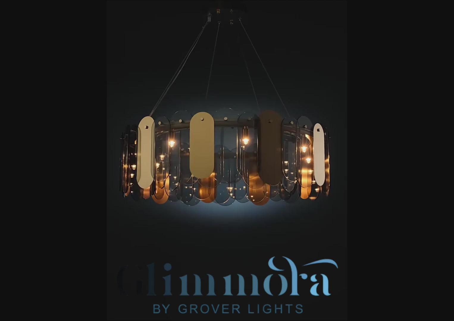 Dusk and Dazzle (Smokey, Gold) LED Chandelier