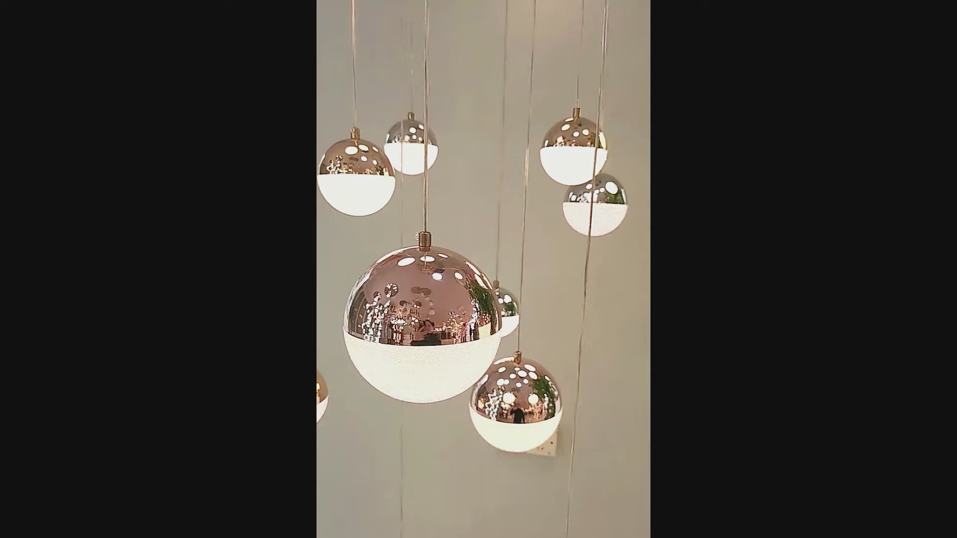 Elara’s Tricolor Sphere Chandelier