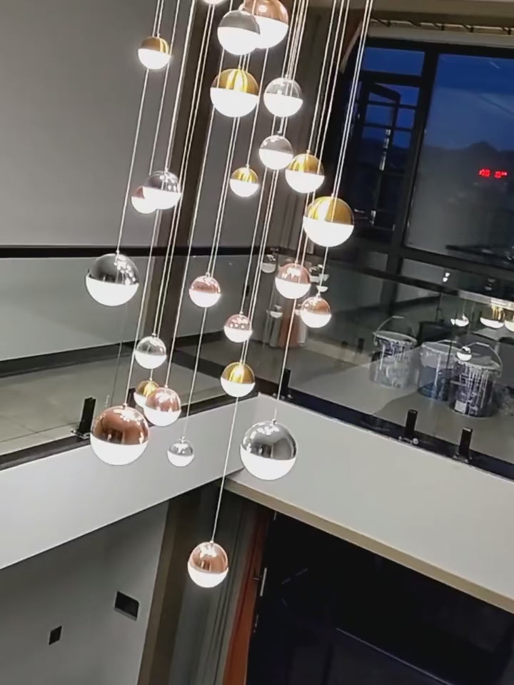 Elara’s Tricolor Sphere Chandelier