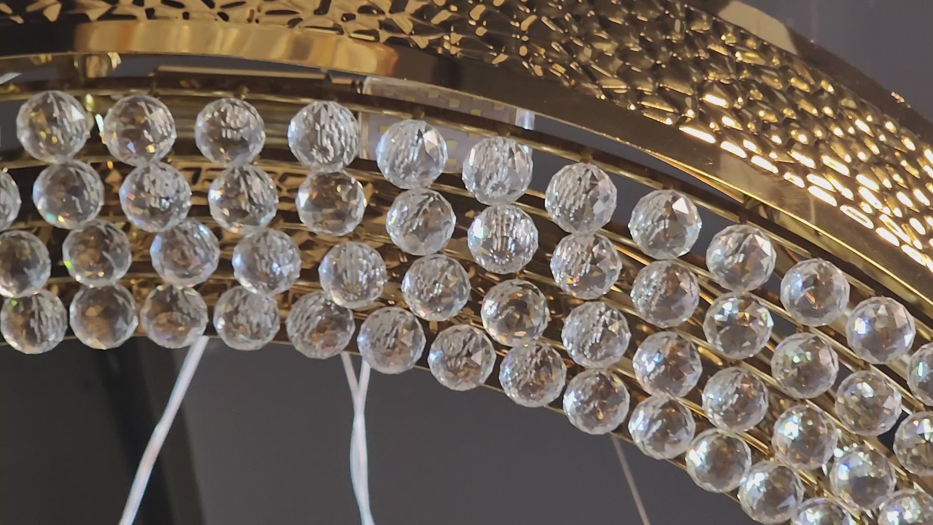 Crystalina Bold Gold Chandelier Round